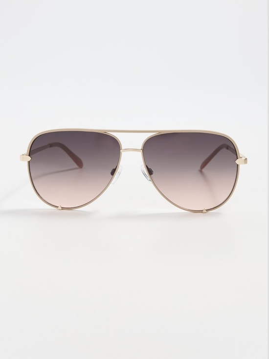 Accessories - Quay Australia beige Frame Gradient Brown Aviator Sunglasses - Women high key